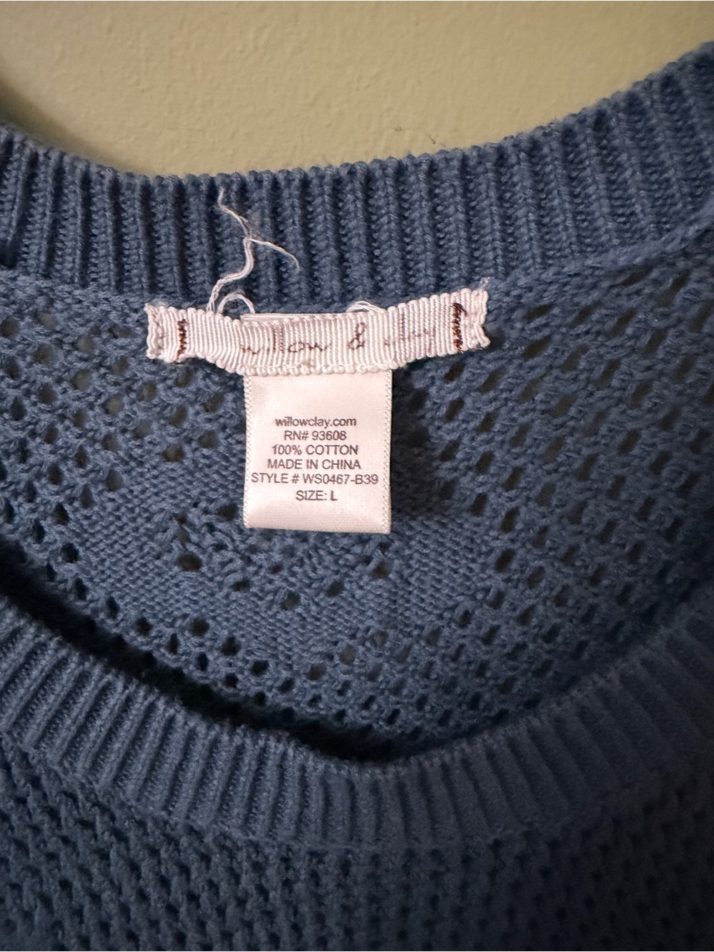 Willow and Clay Crochet Style Sweater Shawl Cover Up Sz Large Batwing Sleeve - Picture 2 of 7